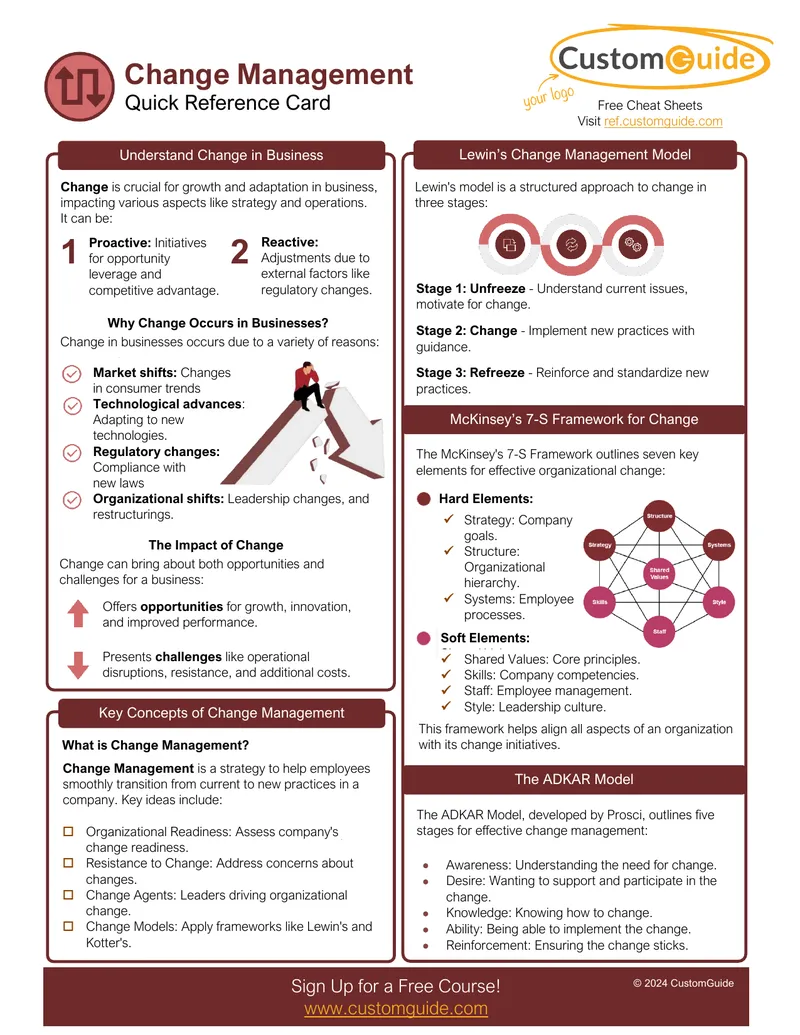 Change Management Strategies and Frameworks