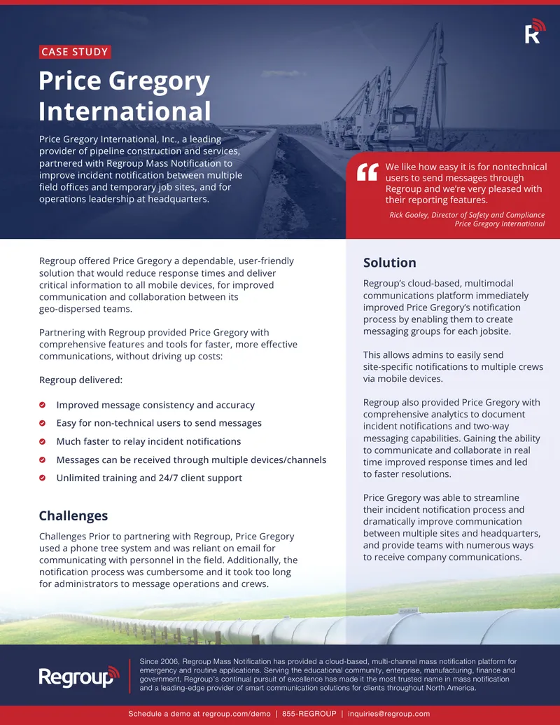 Price Gregory International Incident Notification Case Study