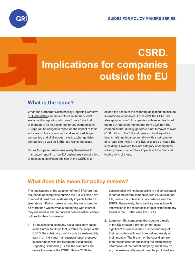 Implications of the Corporate Sustainability Reporting Directive