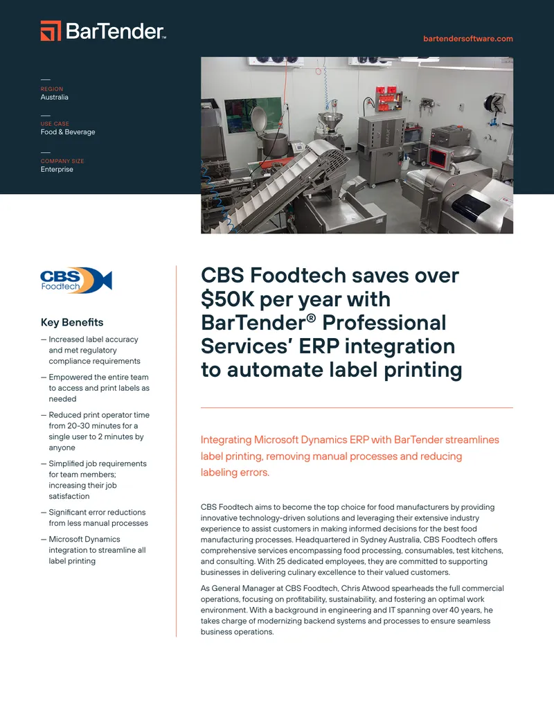 BarTender Integration for Label Printing Automation