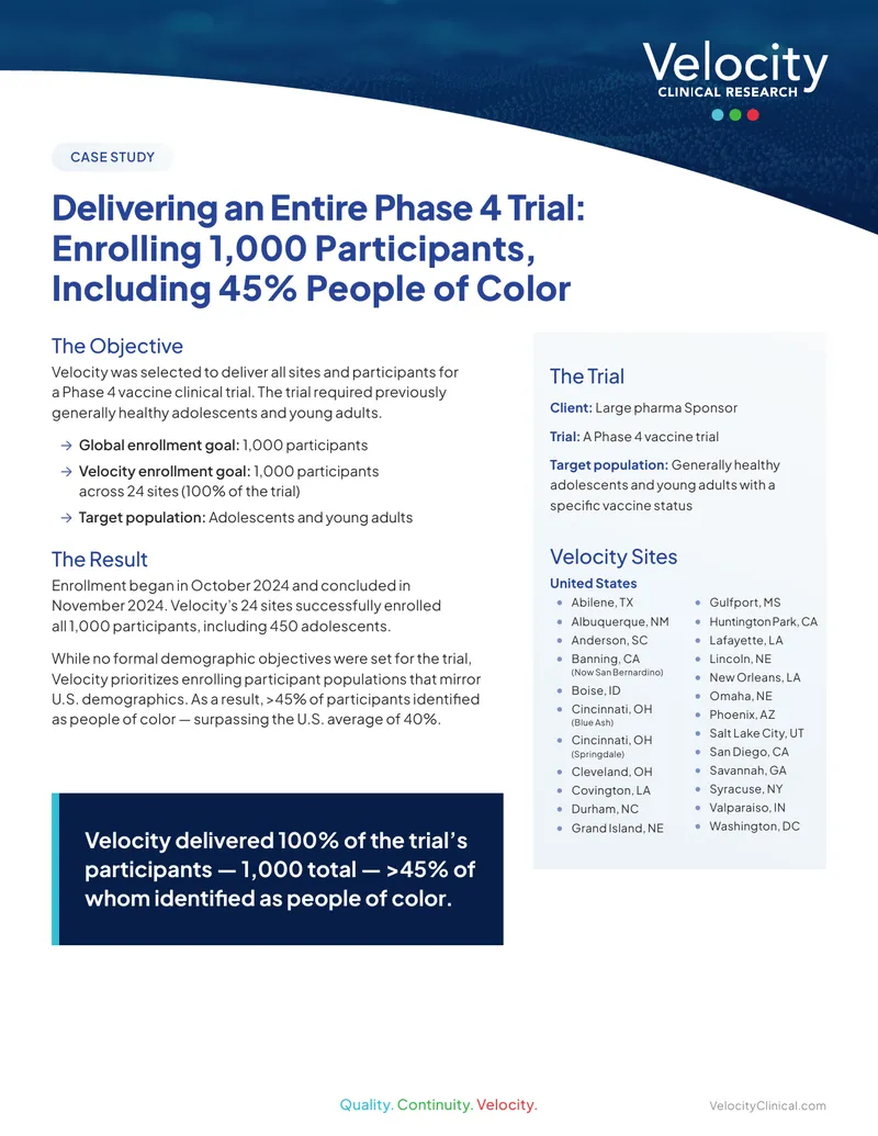Phase 4 Vaccine Trial Participation Case Study