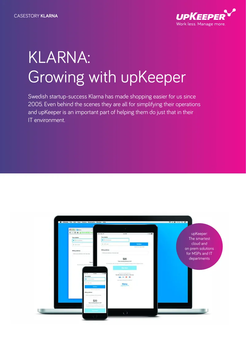 Klarna's Use of upKeeper for IT Operations
