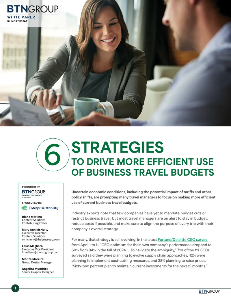 Strategies to Drive Efficient Use of Business Travel Budgets