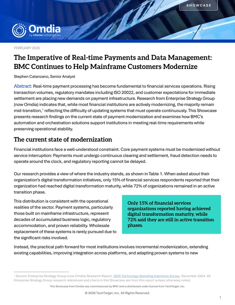 Real-time Payments and Data Management Modernization