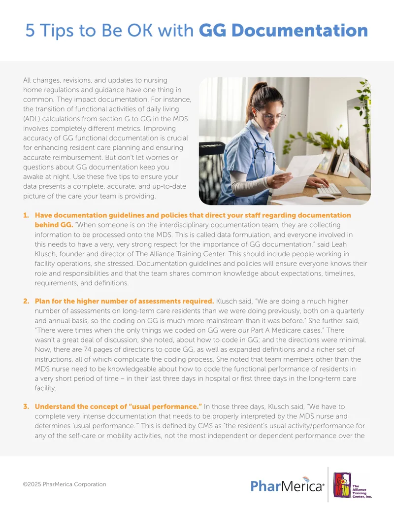 Guidelines for Accurate GG Documentation in Nursing Homes