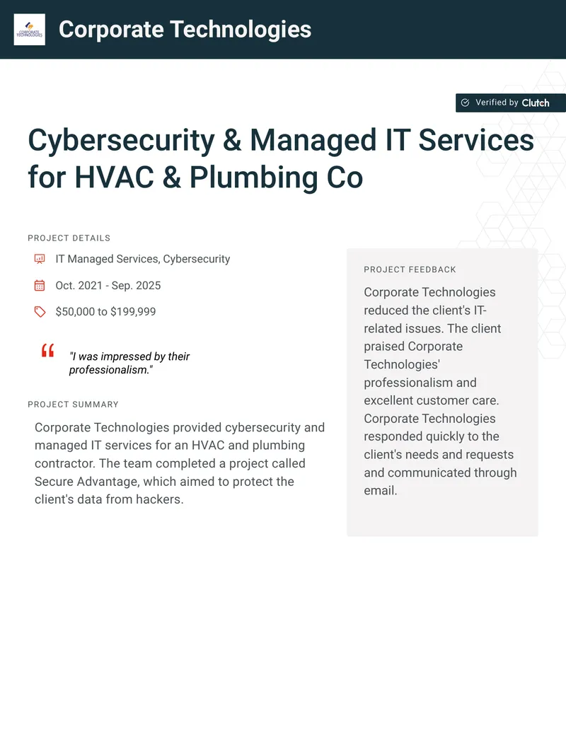 Cybersecurity and IT Services for HVAC Contractor
