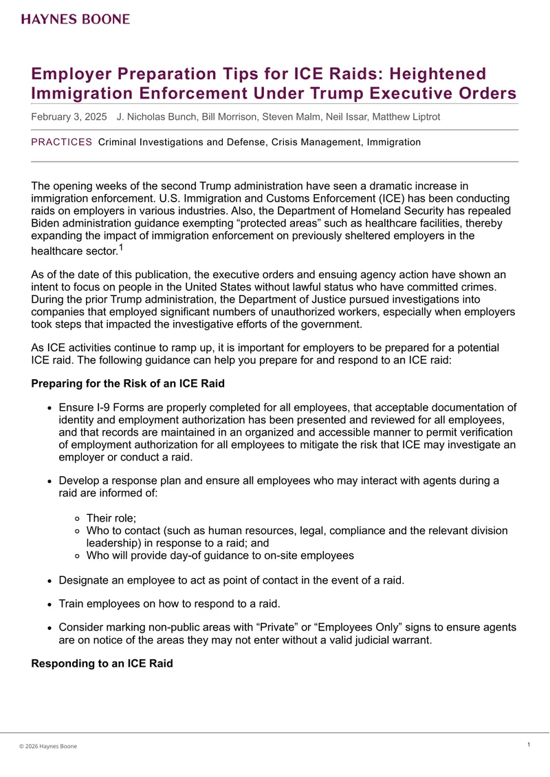 Employer Preparation Tips for ICE Raids