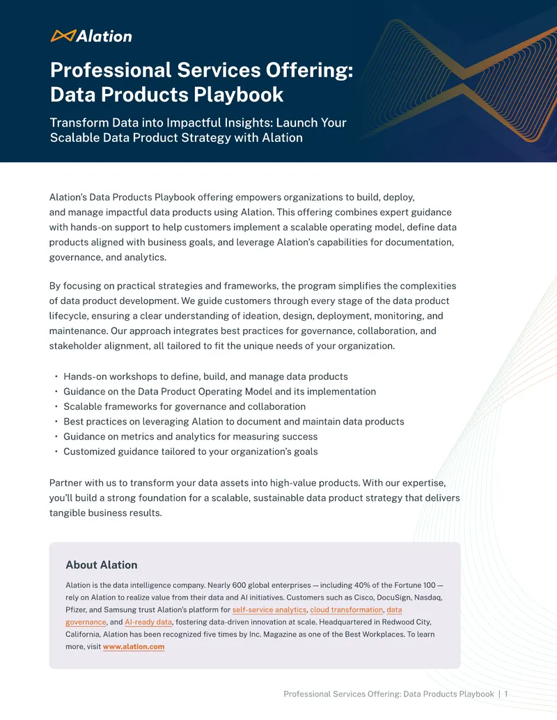 Data Products Playbook for Scalable Strategy
