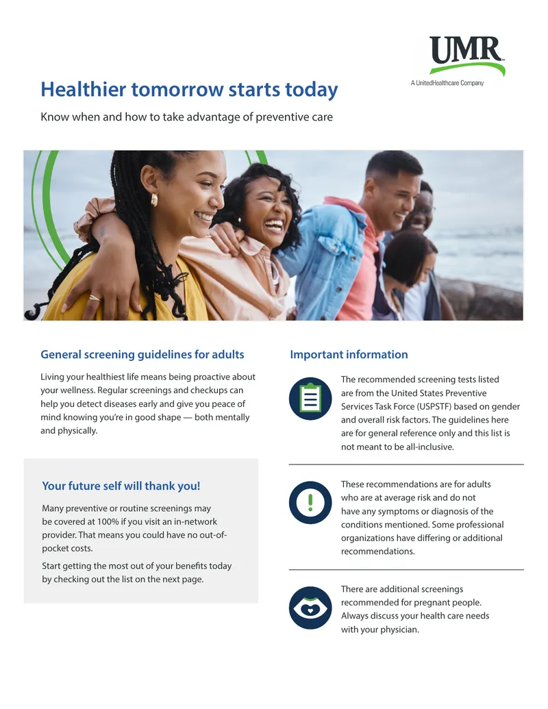 Preventive Care Guidelines for Adults