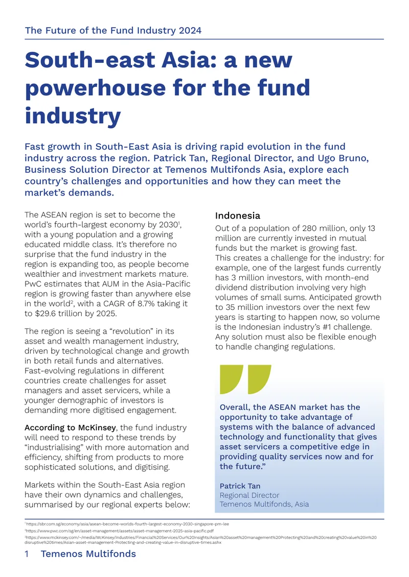 Fund Industry Evolution in South-East Asia