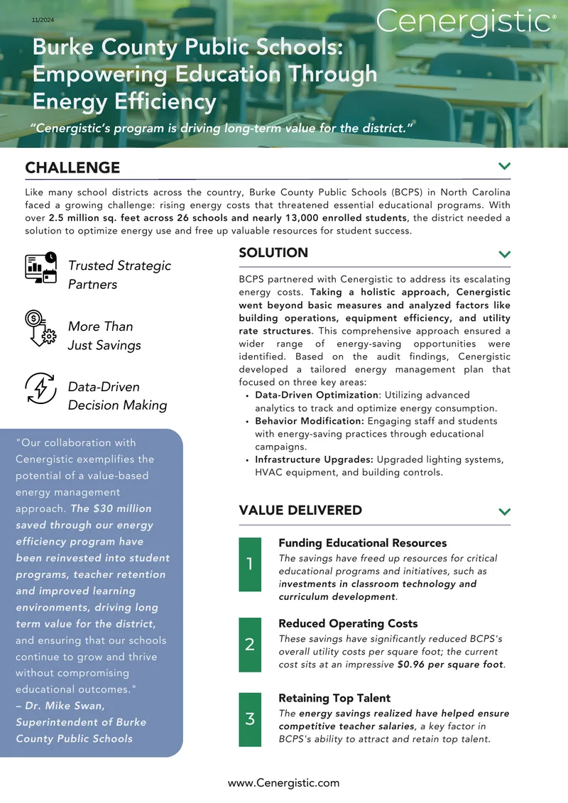 Burke County Public Schools Energy Efficiency Program