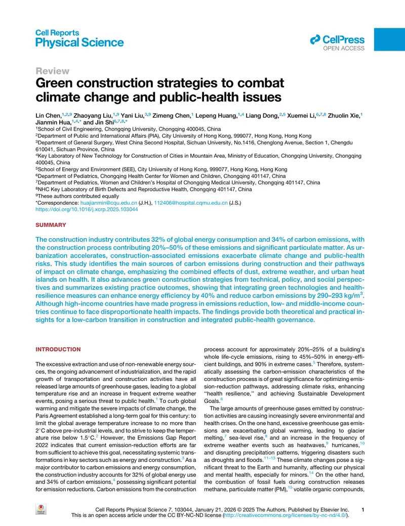 Green Construction Strategies for Climate Change Mitigation