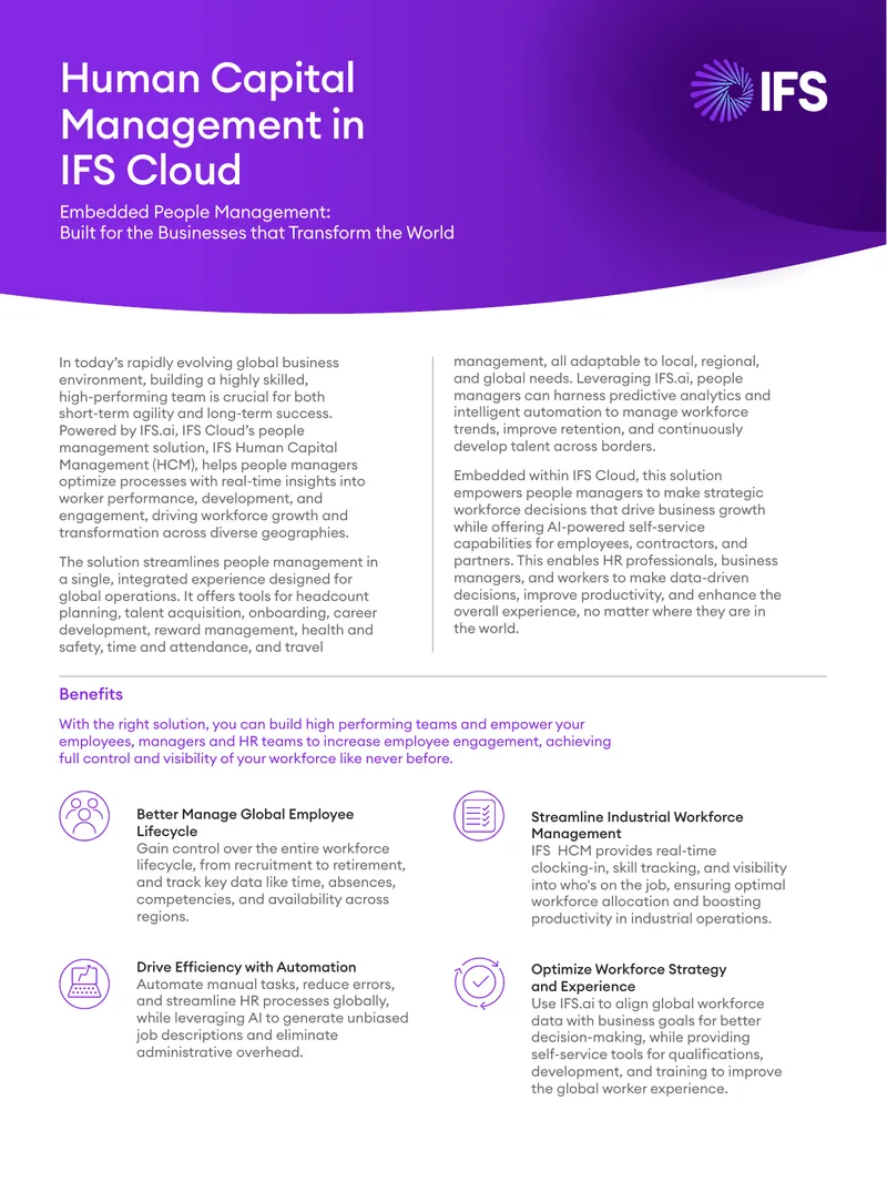 Human Capital Management in IFS Cloud