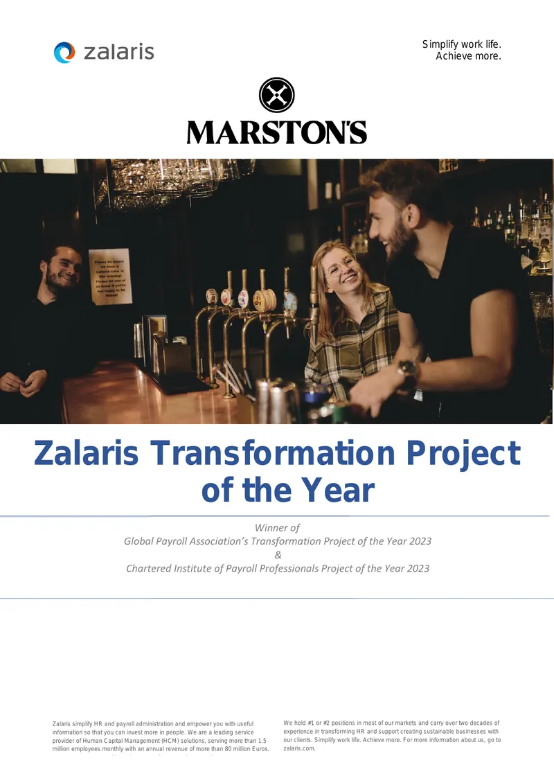 Marston's Payroll Transformation Project Overview