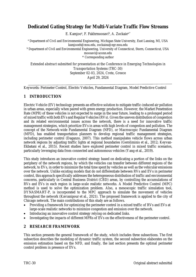 Dedicated Gating Strategy for Multi-Variate Traffic Flow Streams