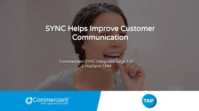 Commercient SYNC Integration for Sage 100 and HubSpot CRM