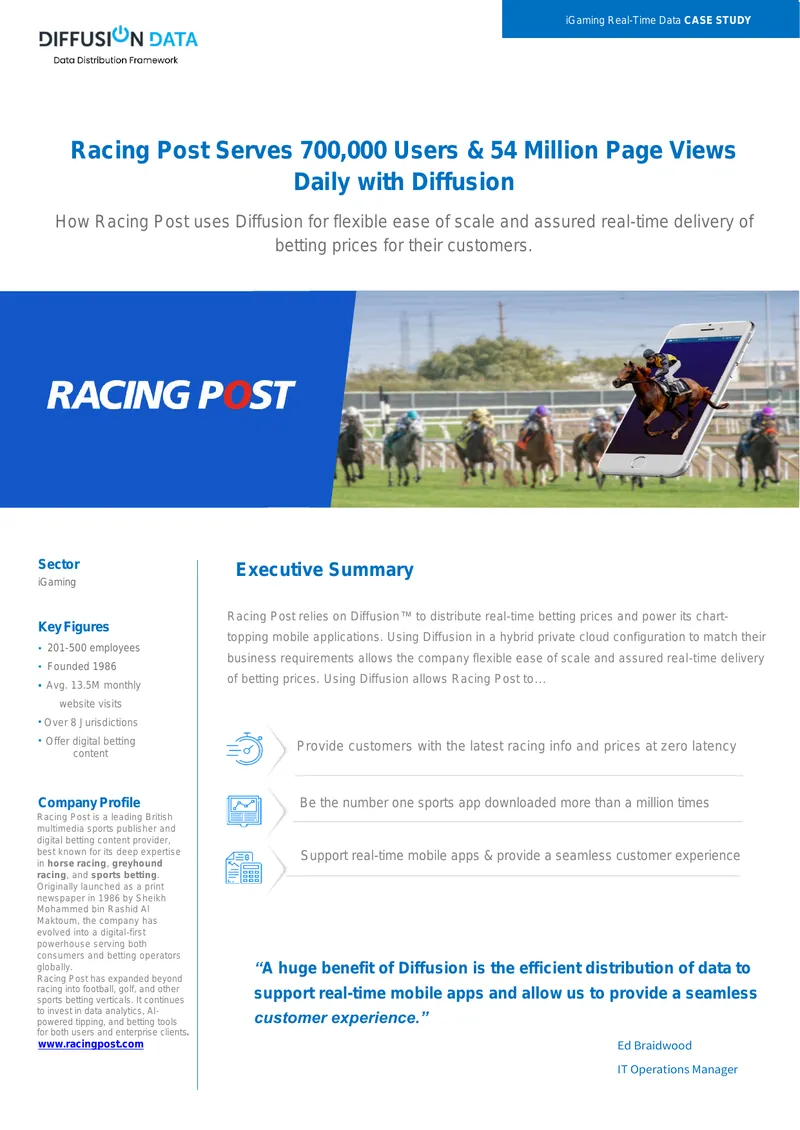 Racing Post Case Study on Diffusion Implementation