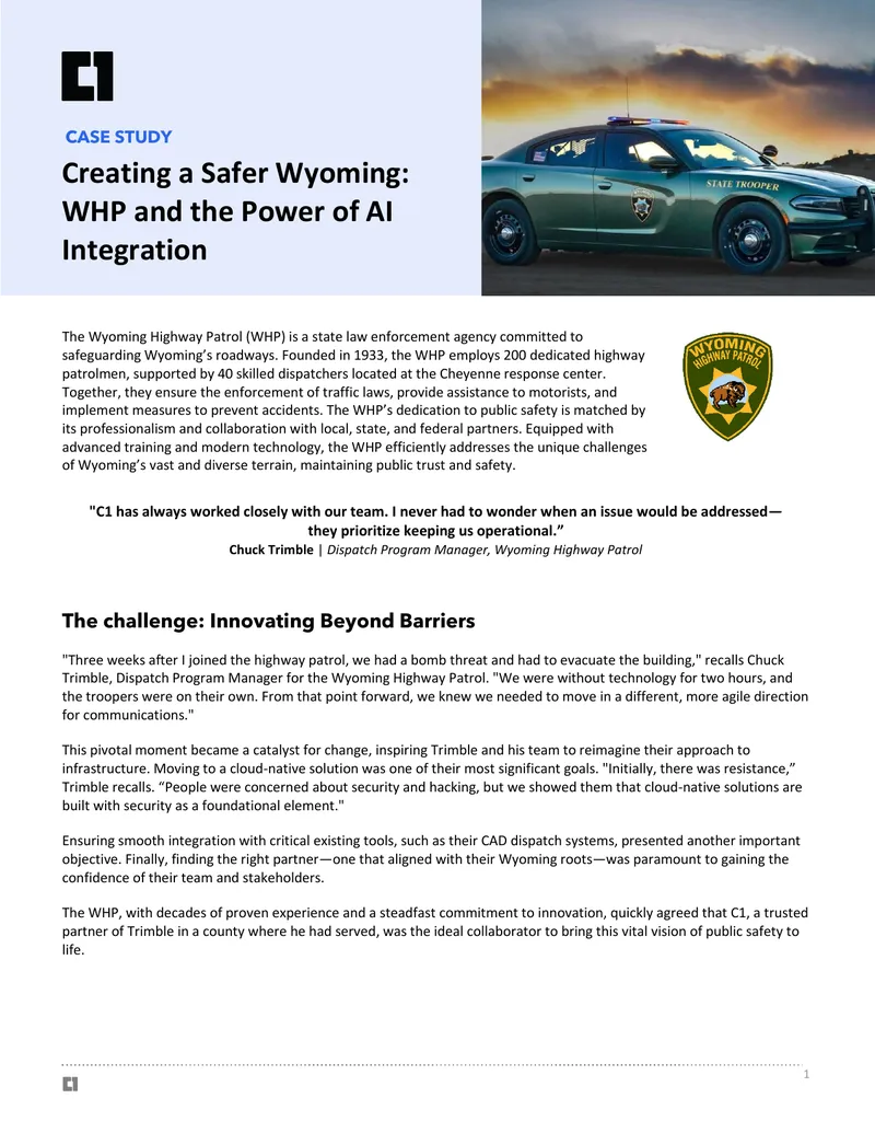 Integrating AI for Enhanced Public Safety in Wyoming