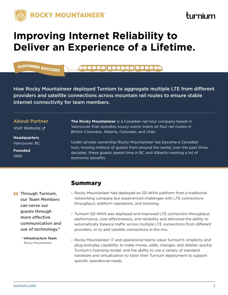 Rocky Mountaineer Internet Connectivity Improvement Case Study