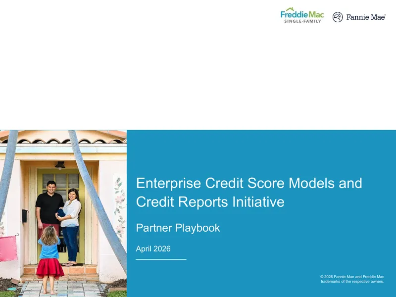 Enterprise Credit Score Models and Credit Reports Initiative Partner Playbook