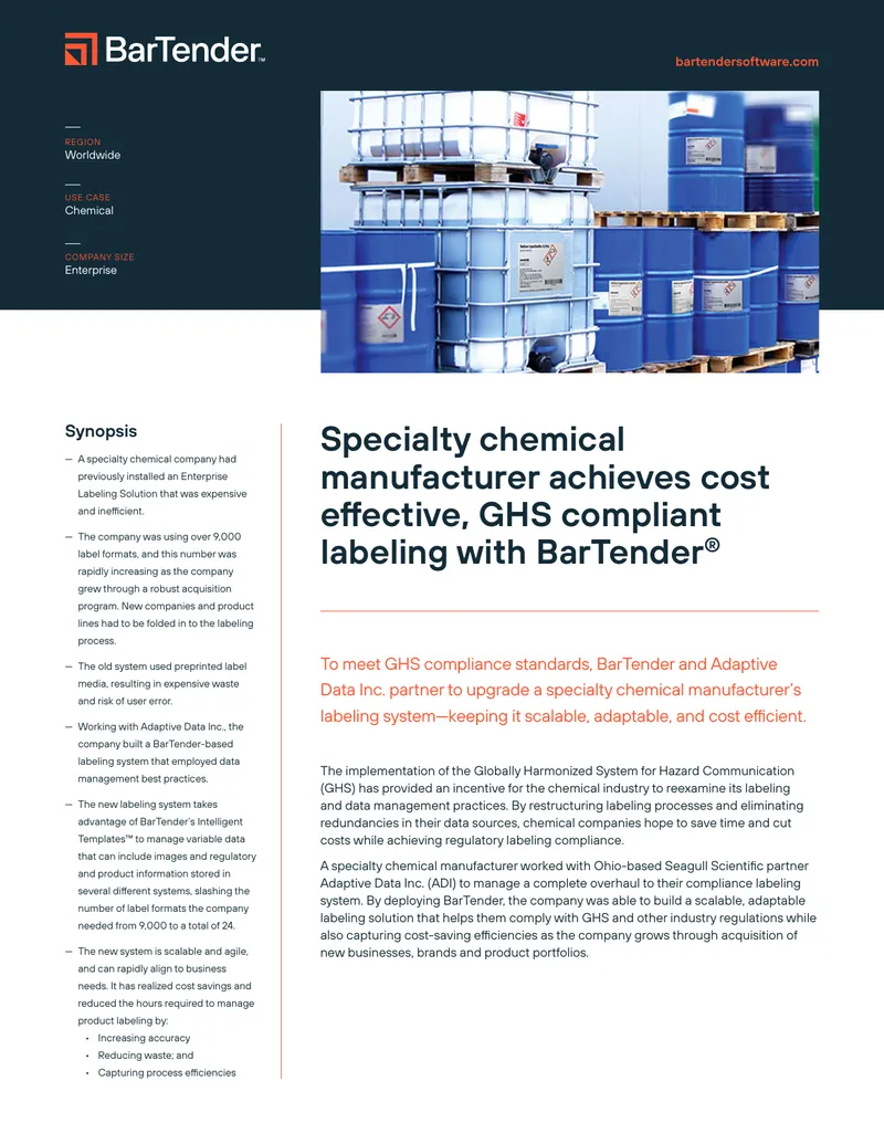 GHS Compliant Labeling System Implementation