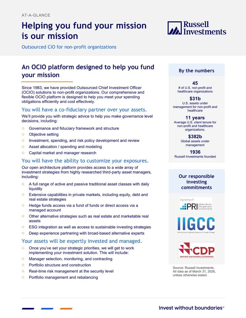 Outsourced Chief Investment Officer Solutions for Non-Profits