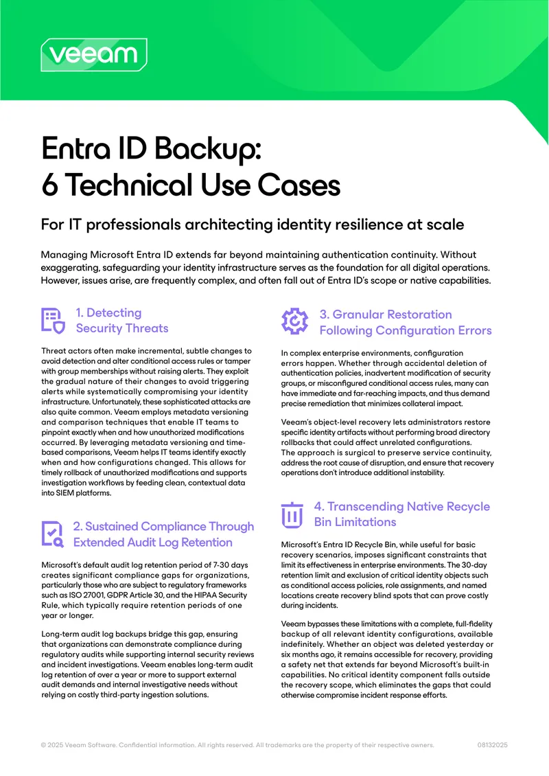 Entra ID Backup Technical Use Cases