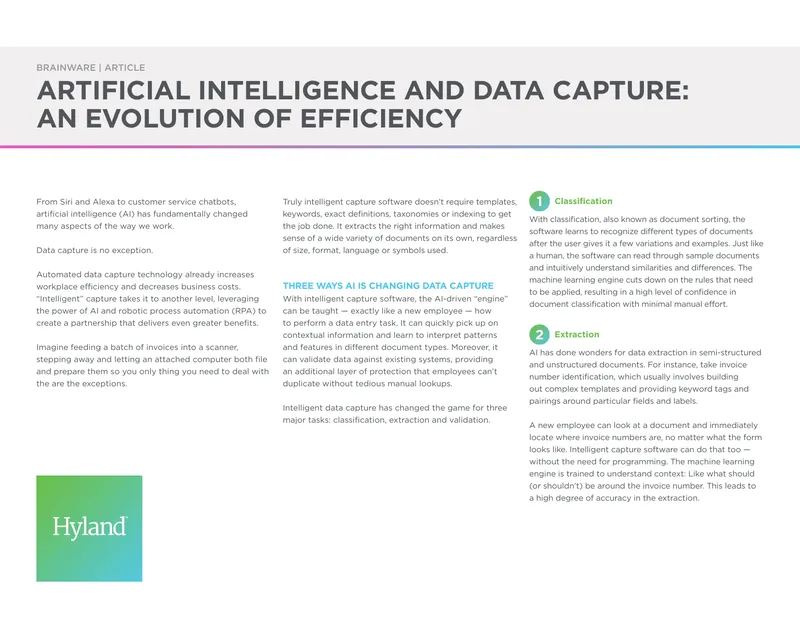 Artificial Intelligence and Data Capture Efficiency