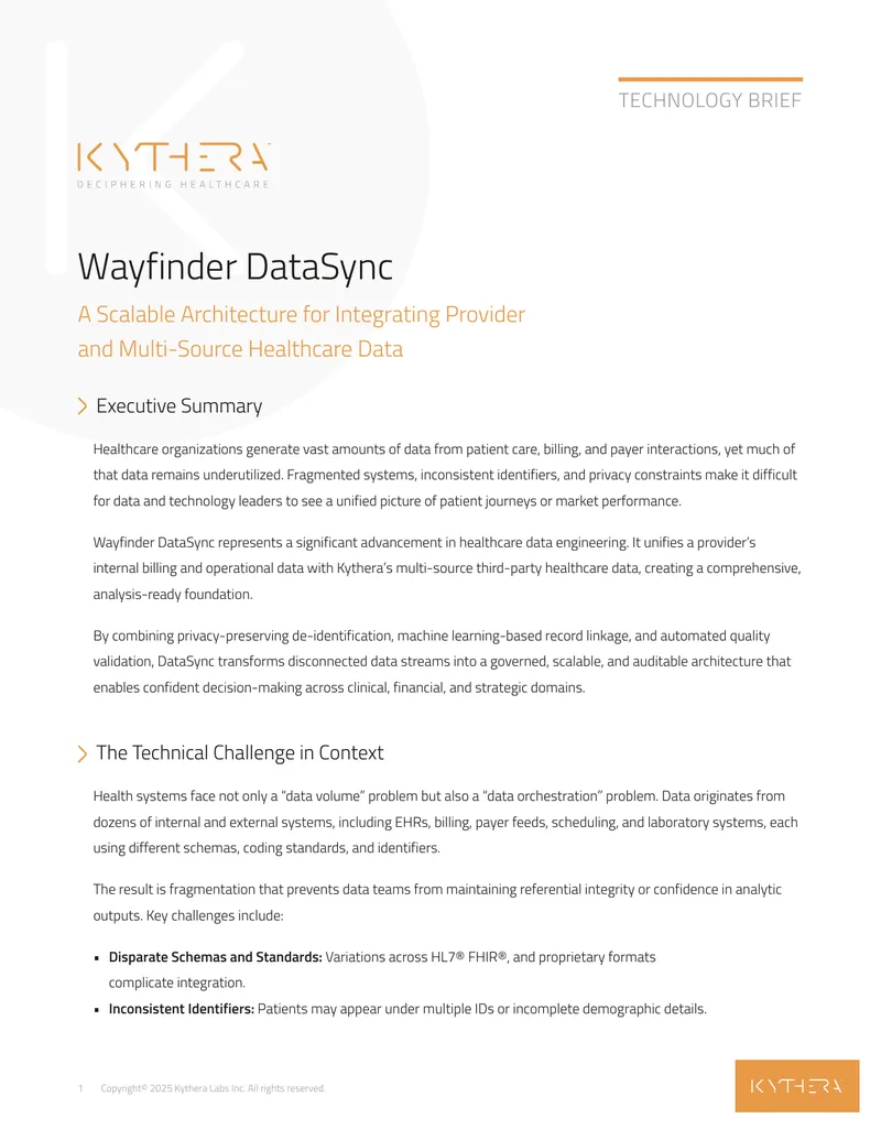 Wayfinder DataSync Architecture for Healthcare Data Integration
