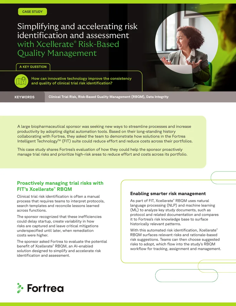 Clinical Trial Risk Management with Xcellerate RBQM