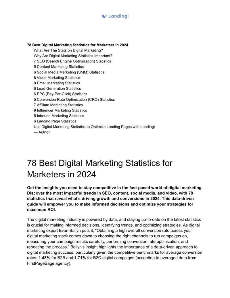 Digital Marketing Statistics for Marketers in 2024