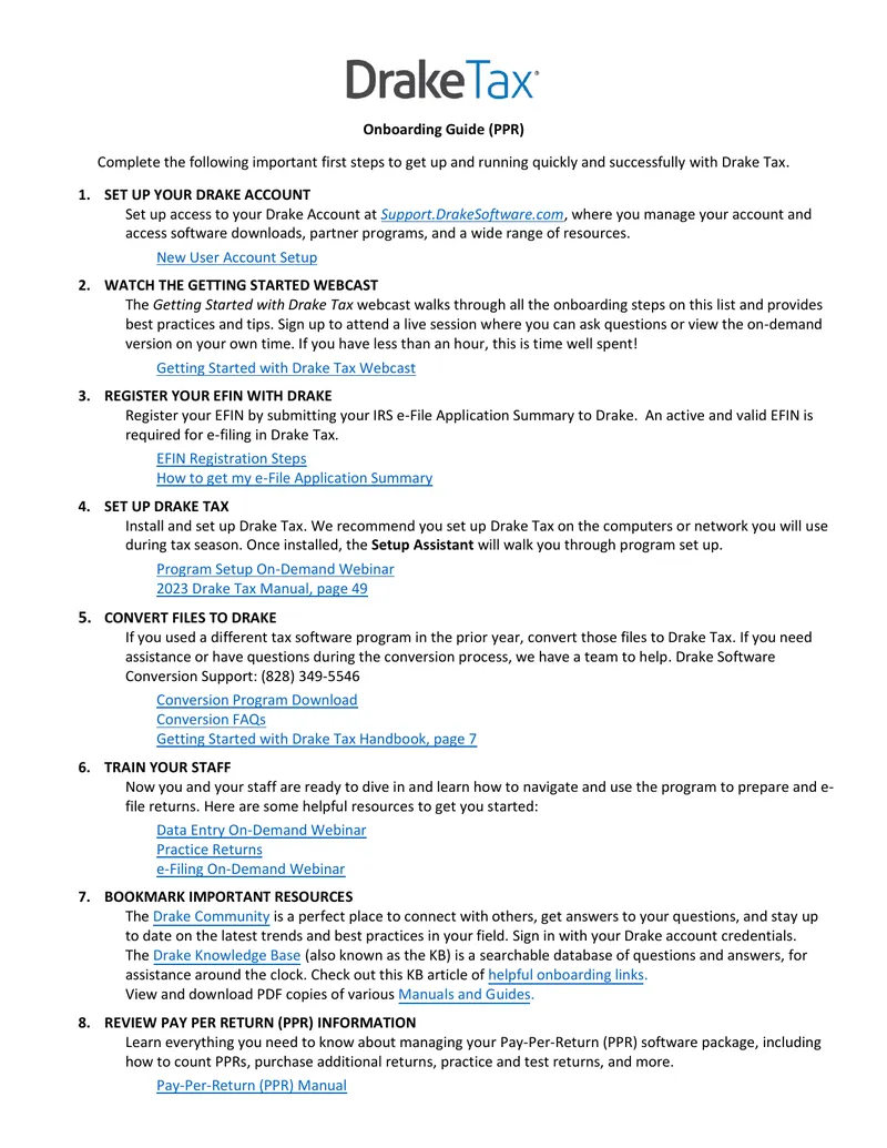 Drake Tax Onboarding Guide