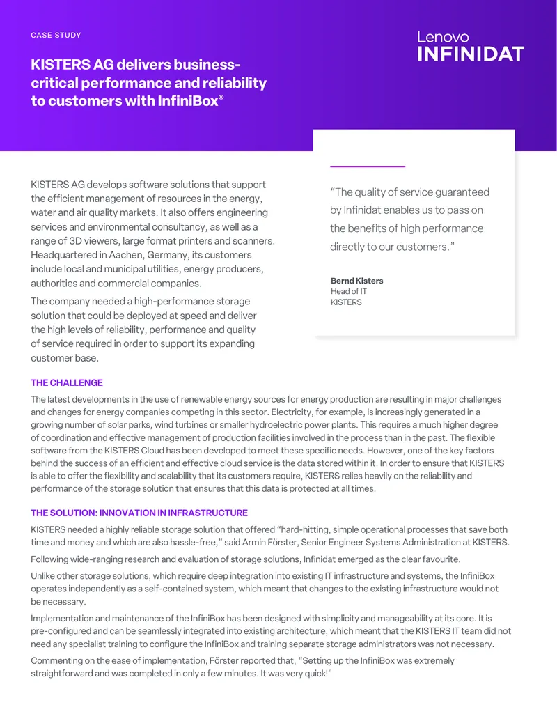 KISTERS AG InfiniBox Storage Solution Case Study