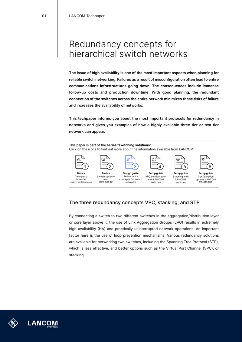 Redundancy Concepts for Hierarchical Switch Networks