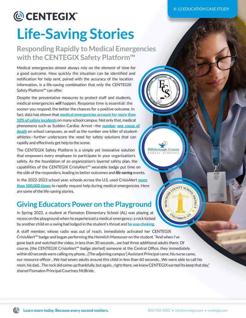 Life-Saving Stories with CENTEGIX Safety Platform