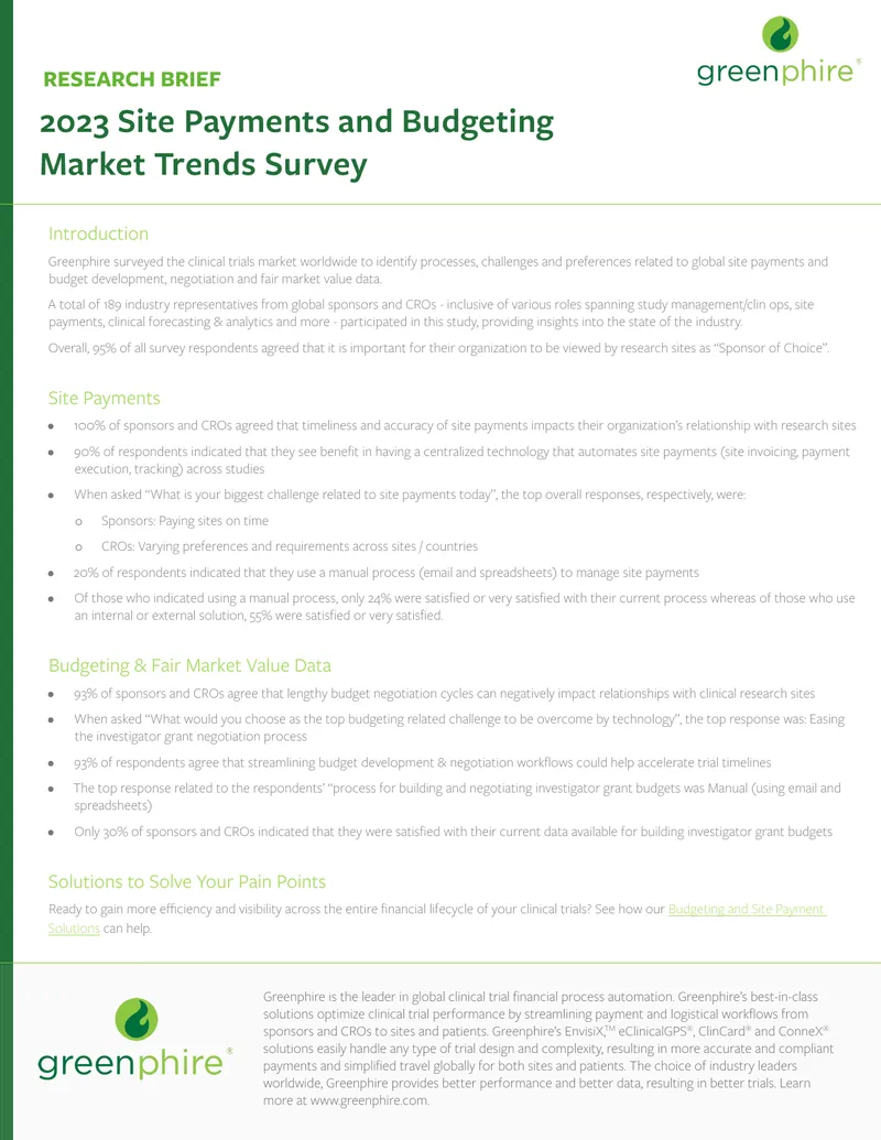 2023 Site Payments and Budgeting Market Trends Survey