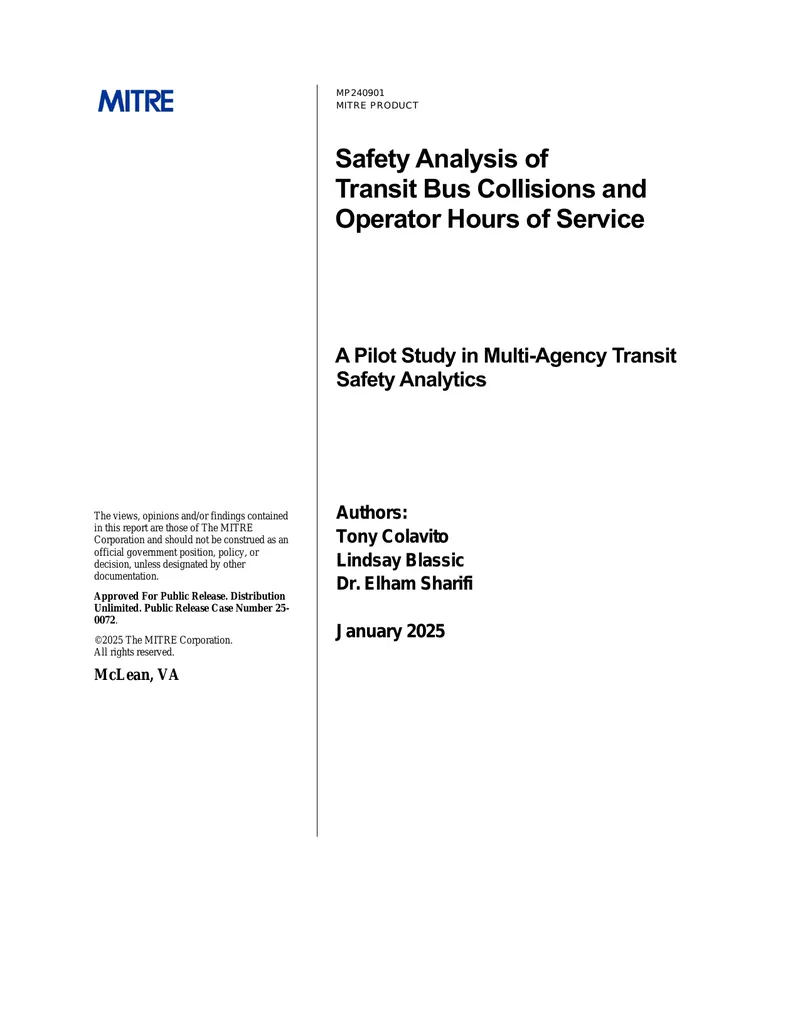 Safety Analysis of Transit Bus Collisions and Operator Hours