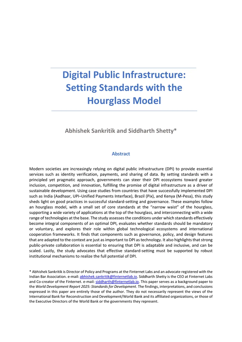 Digital Public Infrastructure and the Hourglass Model