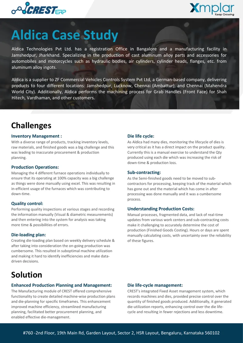 Aldica Technologies Inventory Management Case Study