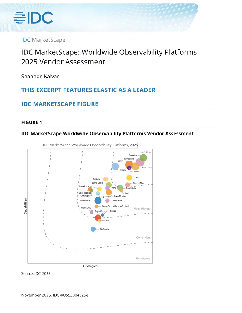 Worldwide Observability Platforms 2025 Vendor Assessment
