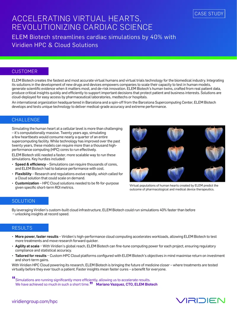 ELEM Biotech Cardiac Simulation Case Study