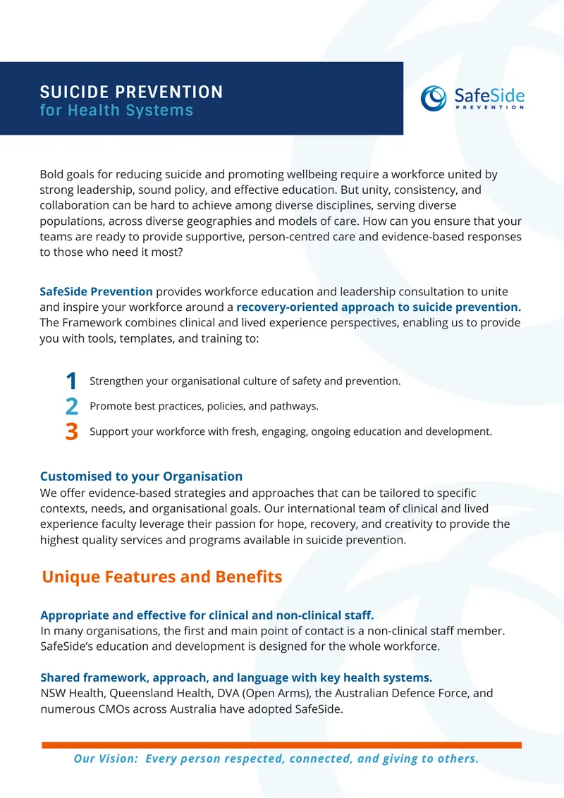 Workforce Education and Leadership in Suicide Prevention