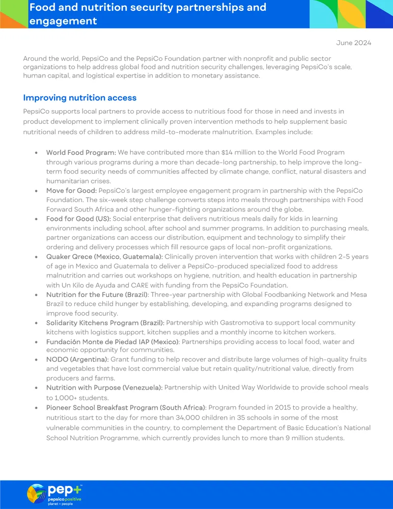 Food and Nutrition Security Partnerships Overview