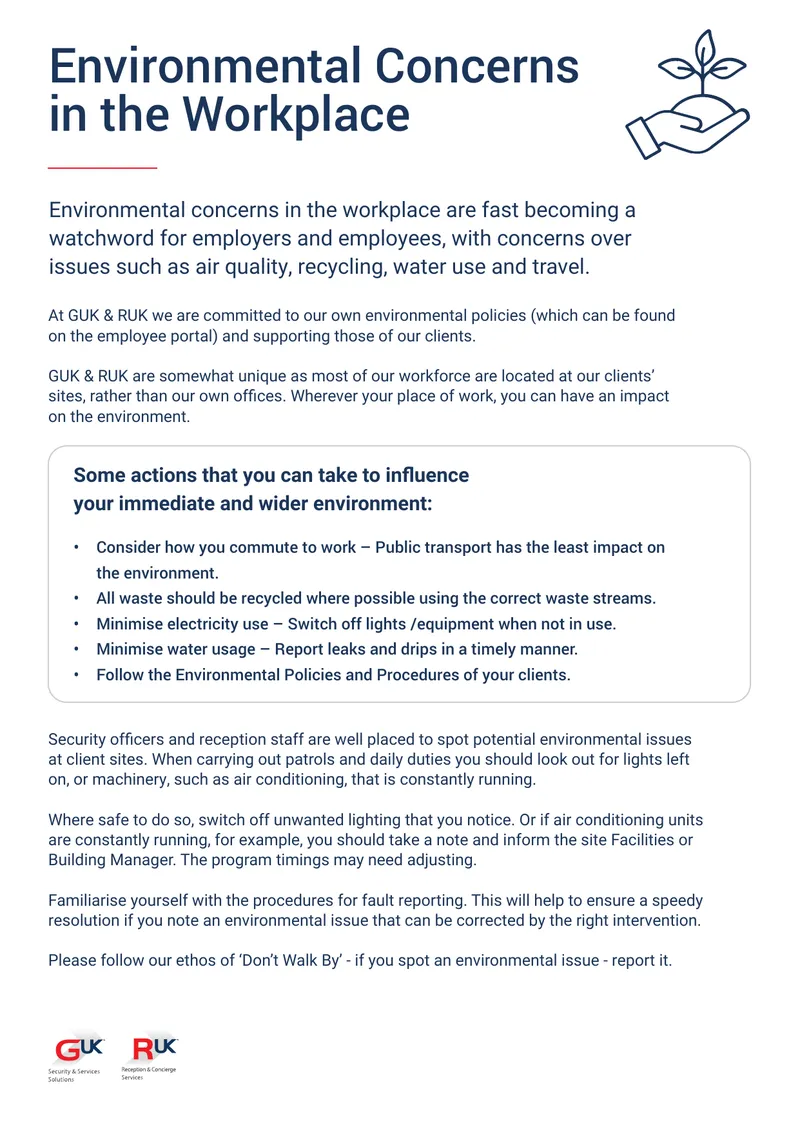 Environmental Concerns in the Workplace Guide