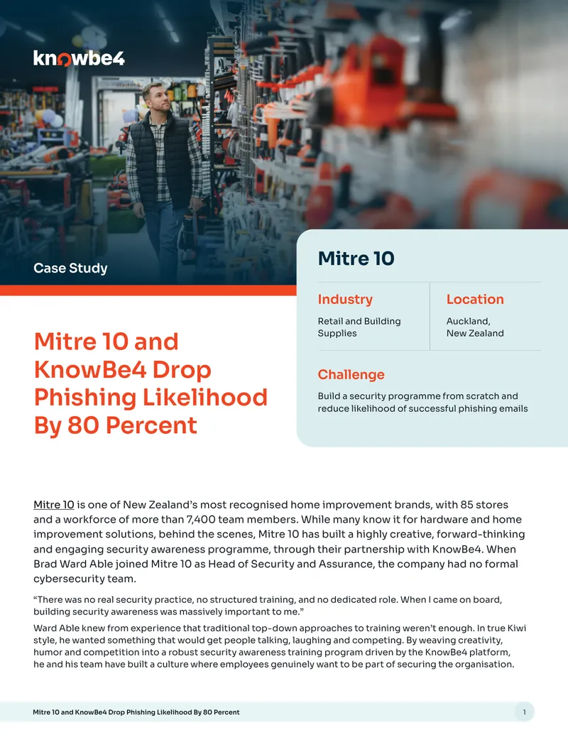 Mitre 10 Security Awareness Training Case Study