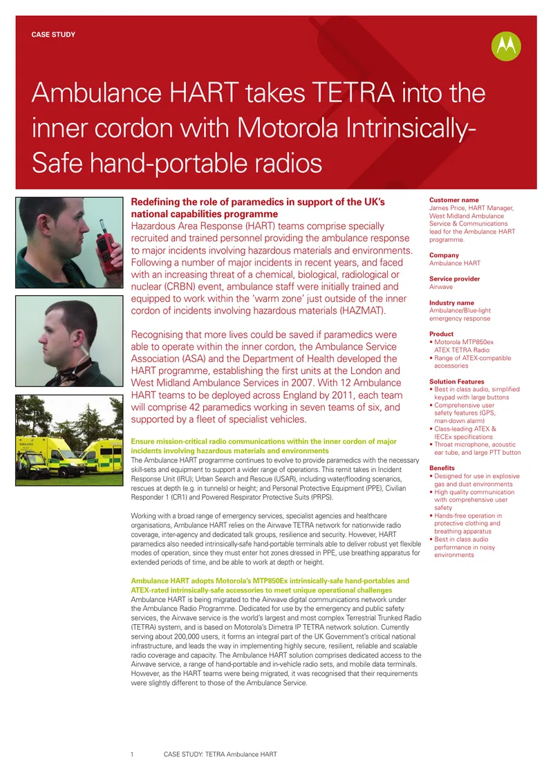 TETRA Ambulance HART Case Study