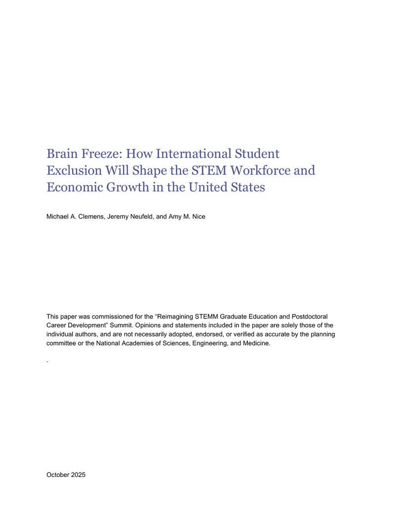 Impact of International Student Exclusion on STEM Workforce