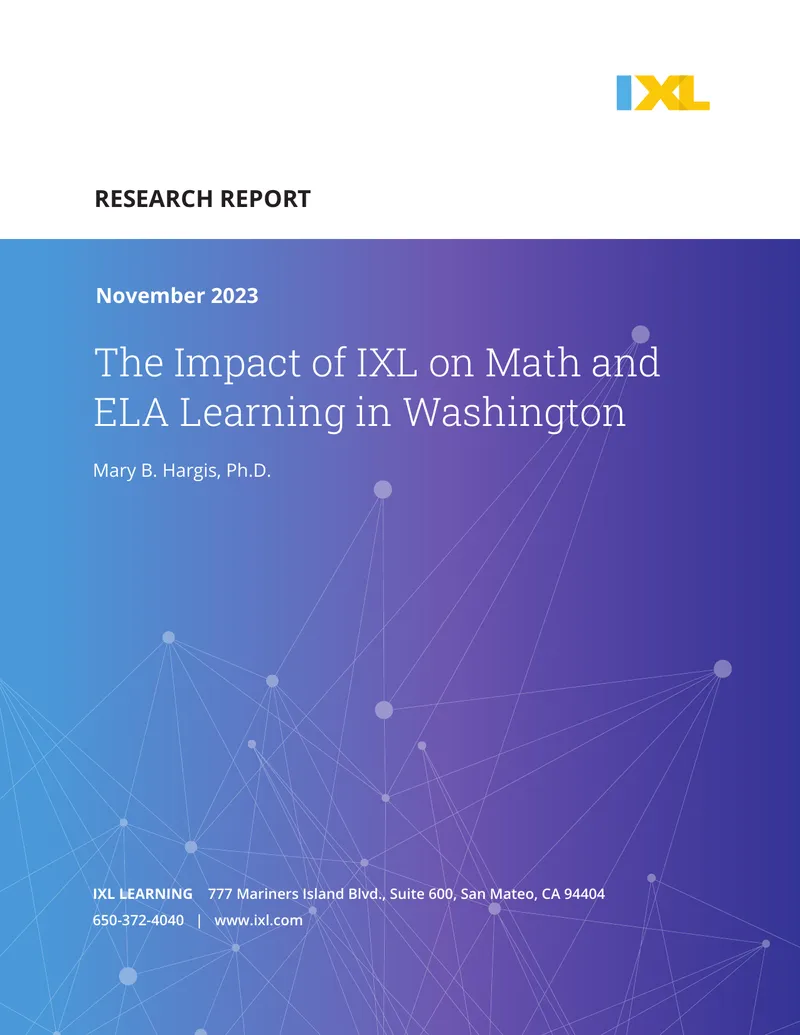 Impact of IXL on Student Achievement in Washington
