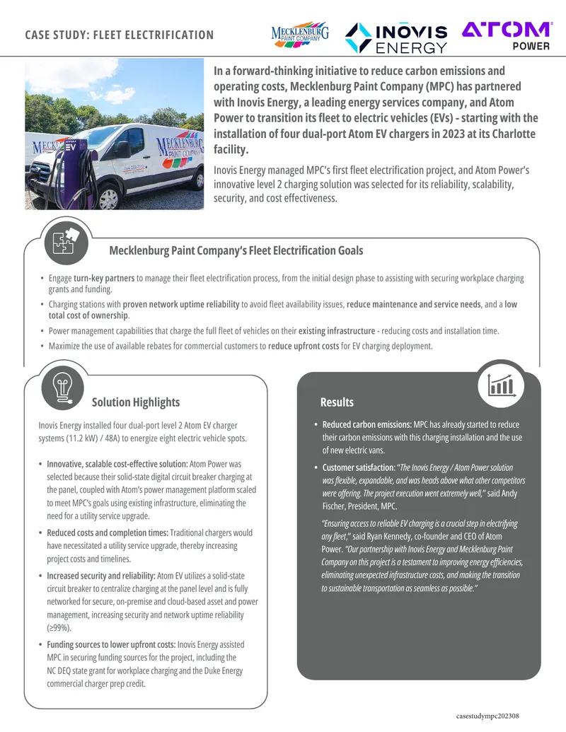 Mecklenburg Paint Company Fleet Electrification Case Study