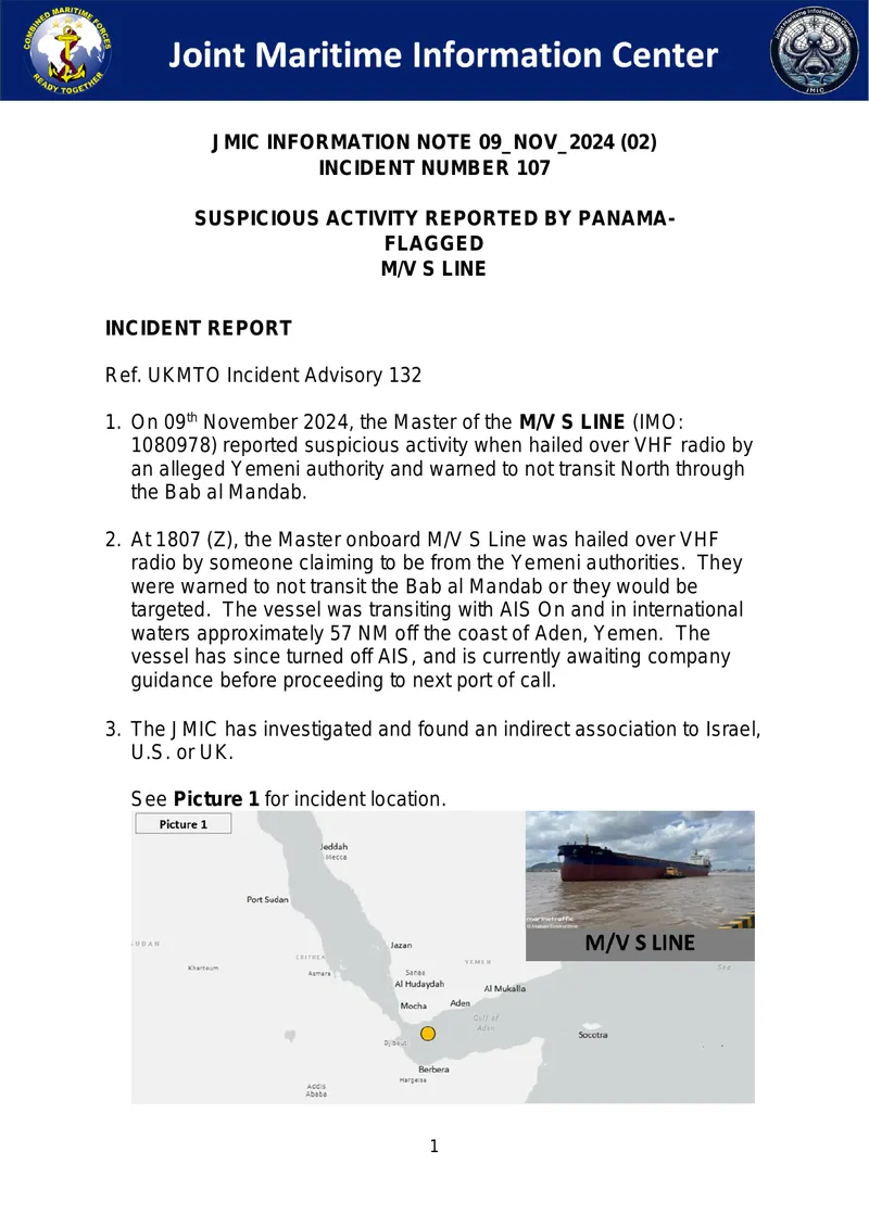 Incident Report on Suspicious Activity in Bab al Mandab
